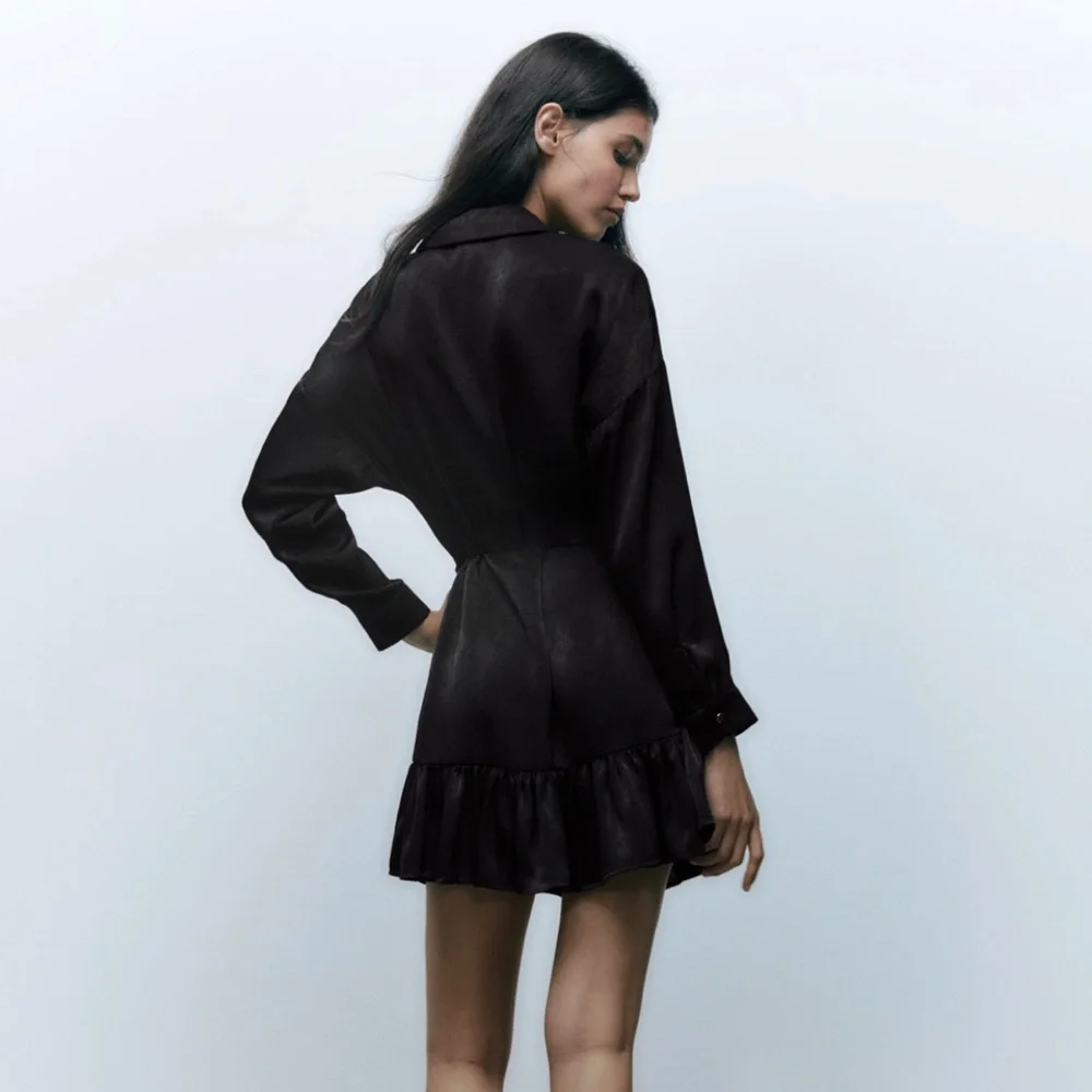 Zara Satin Shirt Dress - Picture 5 of 9